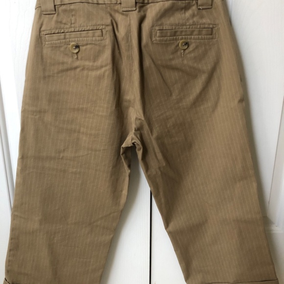Banana Republic Tan Pinstripe Stretch Capri pants - Picture 2 of 4